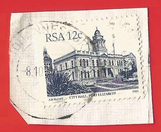 Republic of South Africa- Used- Cancel- Postmark- On Paper-Thematic-Building