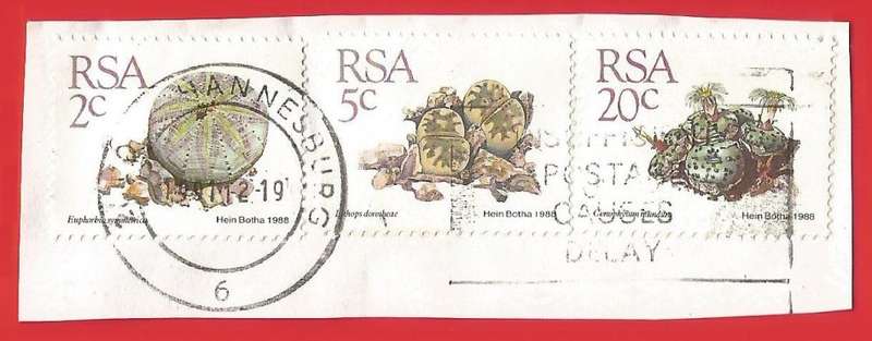 Republic of South Africa- Used- Cancel- Postmark- On Paper-Thematic-Flora