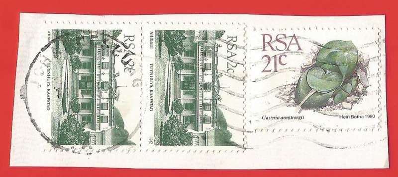 Republic of South Africa- Used- Cancel- Postmark- On Paper-Thematic-Building-Flora