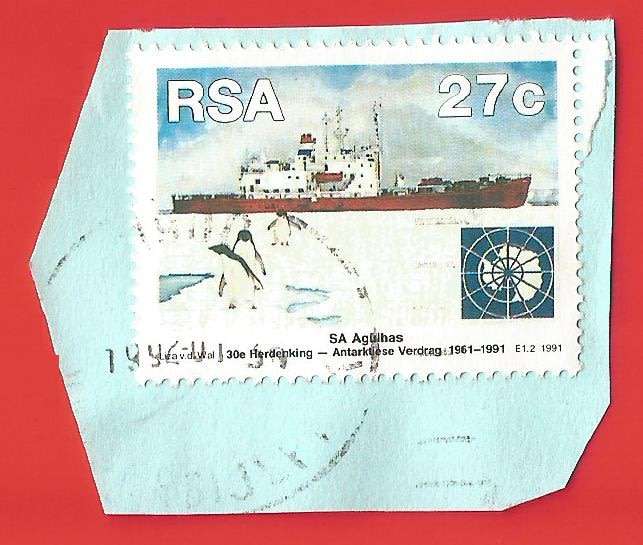 Republic of South Africa- Used- Cancel- Postmark- On Paper-Thematic-Transport-Ship