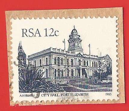 Republic of South Africa- Used- Cancel- Postmark- On Paper-Thematic-Building