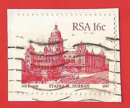 Republic of South Africa- Used- Cancel- Postmark- On Paper-Thematic-Building