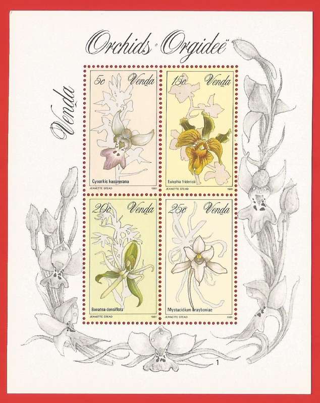 Venda-1981-M/S-MNH-SACC 50-Thematic-Floral-Flowers-Orchids