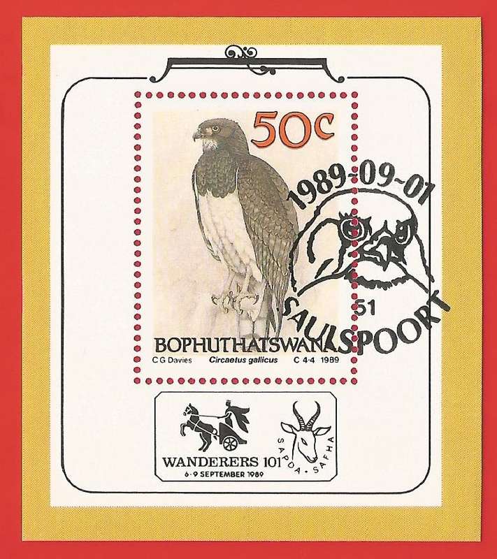 Bophuthatswana-1989-M/S-CTO-SACC 226a-Thematic-Fauna-Birds-Eagle