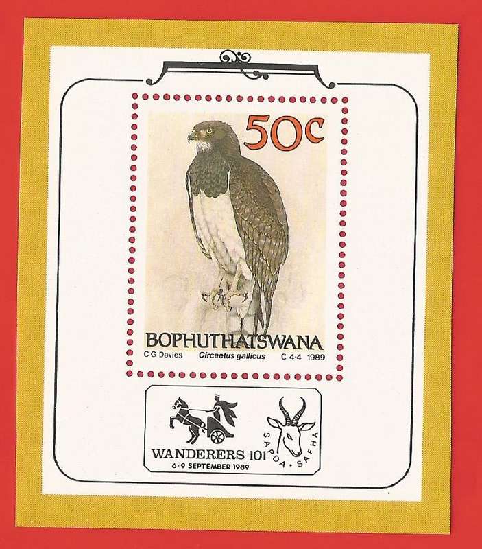 Bophuthatswana-1989- M/S-MNH- SACC 226a-Thematic-Fauna-Birds-Eagle