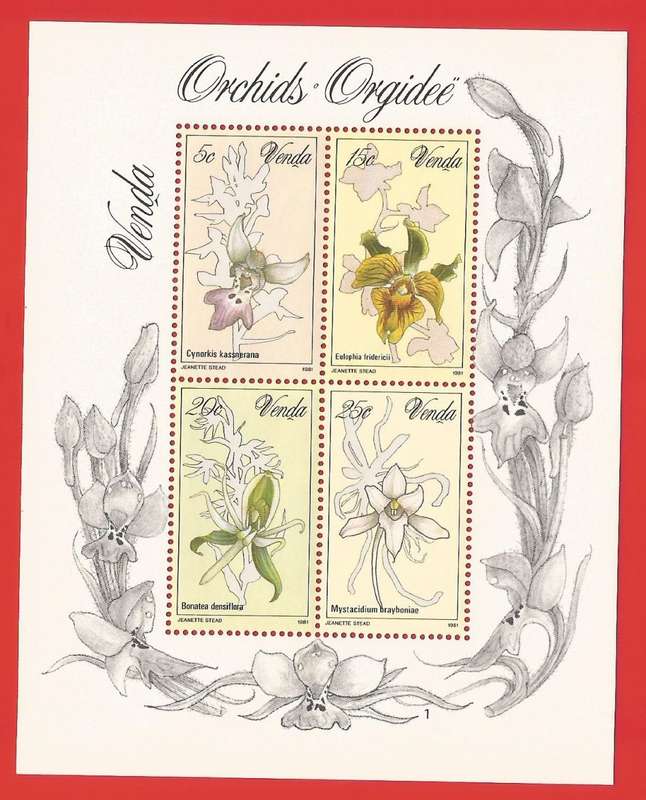 Bophuthatswana-1981- M/S-MNH- SACC 50-Thematic-Flora-Flowers-Orchids
