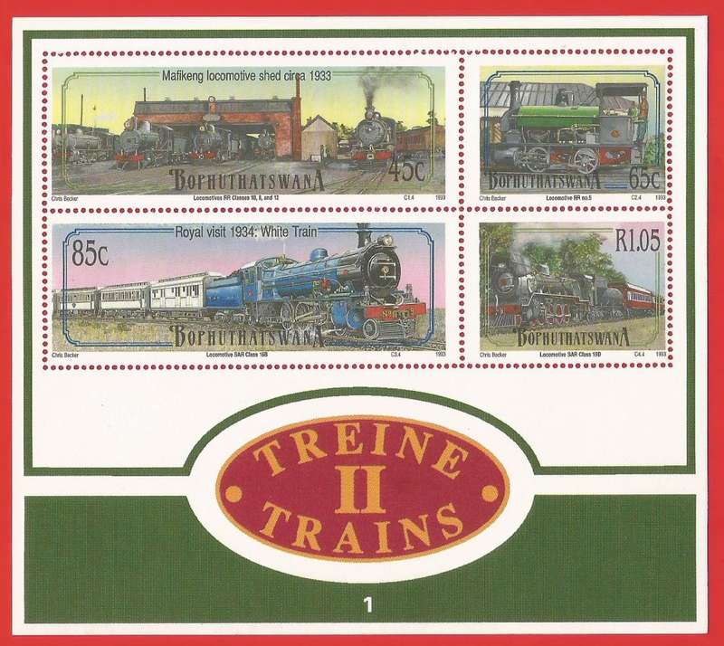 Bophuthatswana-1993- M/S-MNH- SACC 302-Thematic-Transport-Trains