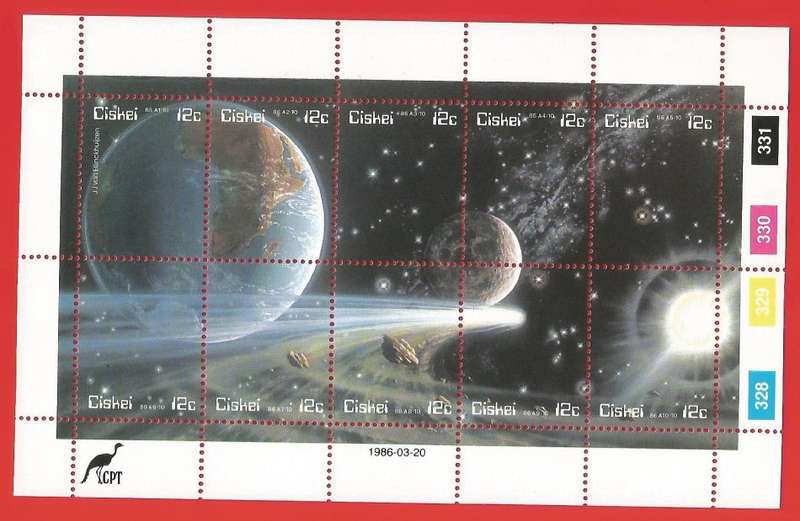 Ciskei-1986- M/S-MNH- SACC 87-96-Thematic-Space-Halley`s Comet