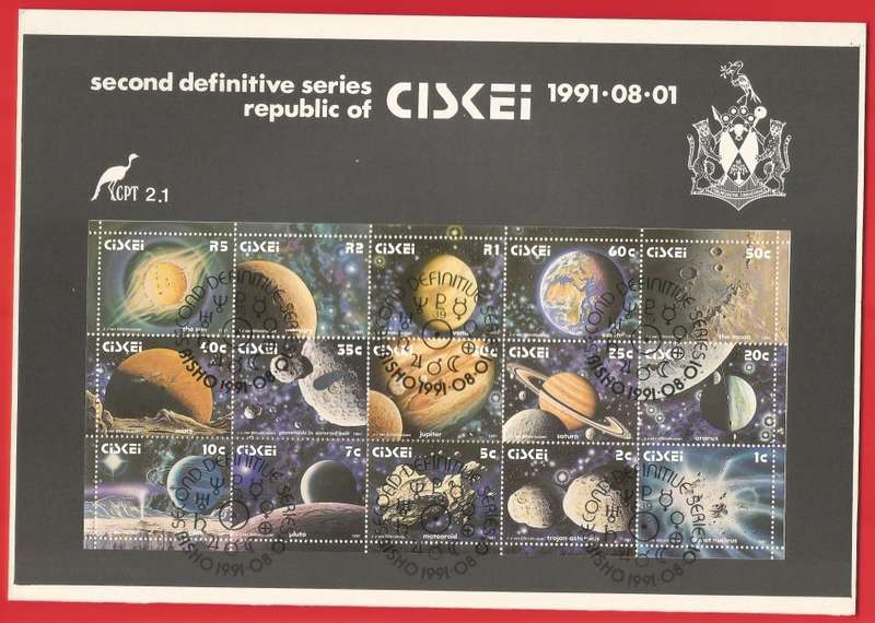 Ciskei-1991 F.D For A Collection- Thematic-Definitive-Solar System-Space-M/S-CTO