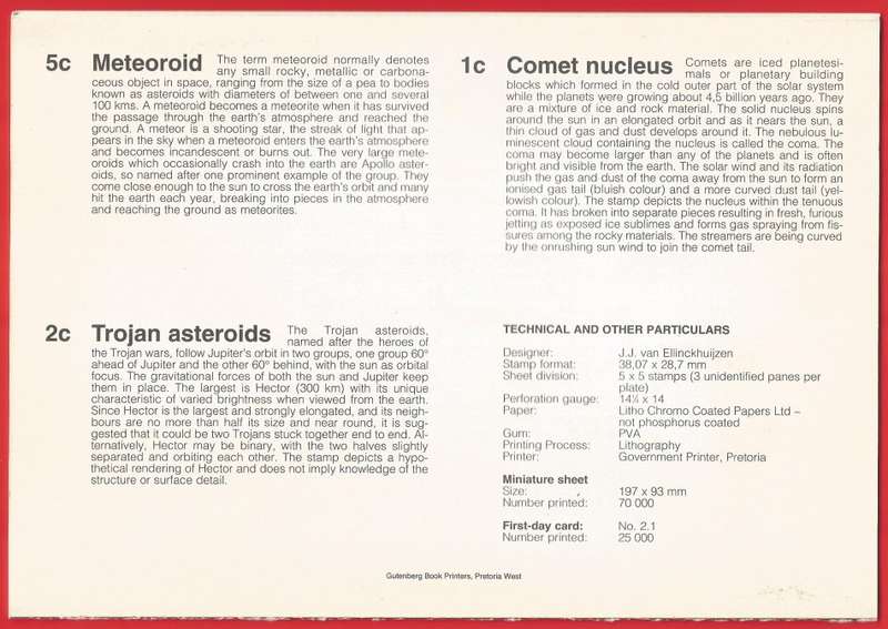 Ciskei-1991 F.D For A Collection- Thematic-Definitive-Solar System-Space-M/S-CTO