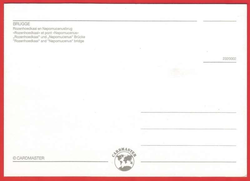 Postcard- Post Card- Unused - Belgium - Nepomucenus Bridge, Brugge