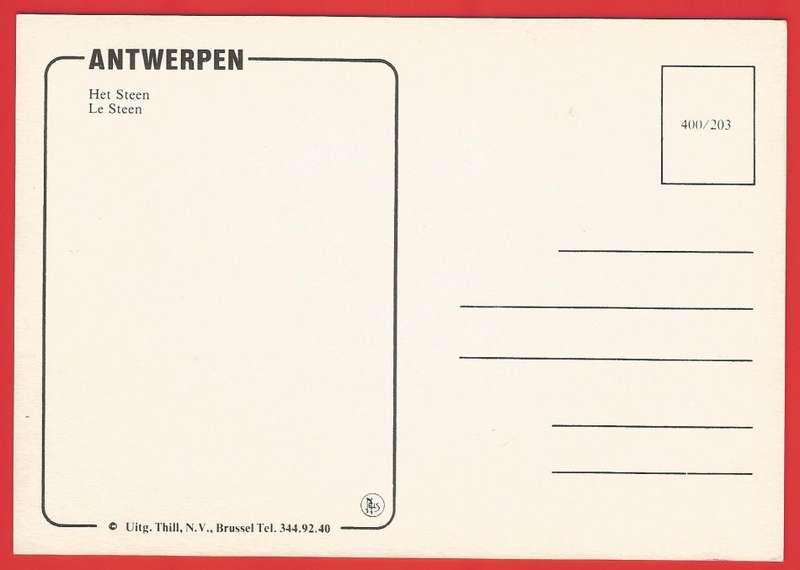 Postcard- Post Card- Unused - Belgium - Het Steen, Antwerp