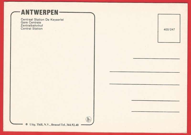 Postcard- Post Card- Unused- Belgium - Central Station