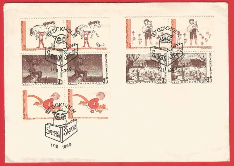 Sweden FDC 1969 Swedish Fairy-tales. booklet pairs on FDC