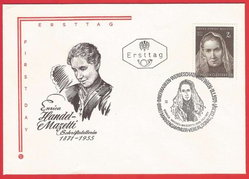 Austria FDC 1971 The 100th Anniversary of the Birth of Enrica Handel-Mazzetti