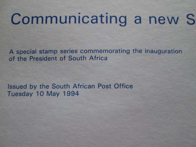 RSA-Special Folder-Commemorating the Inauguration of Nelson Mandela - 10 May 1994