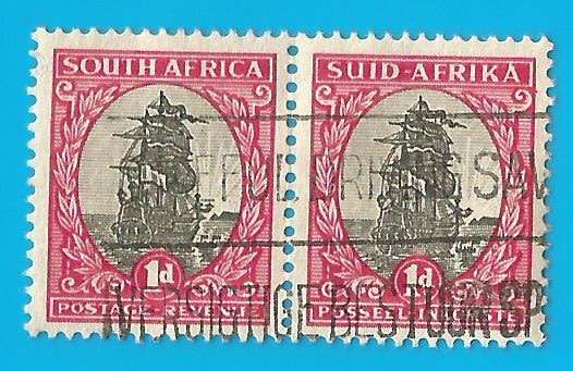 Union of South Africa- Used--Thematic-Transport- Variety --Right stamp Red dot on frame, Tagged A
