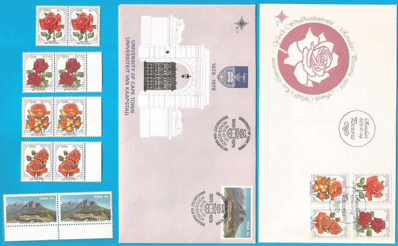 RSA-1979-FDC+Set MNH Stamps-Thematic-Flora-Flowers-Roses-Scenery