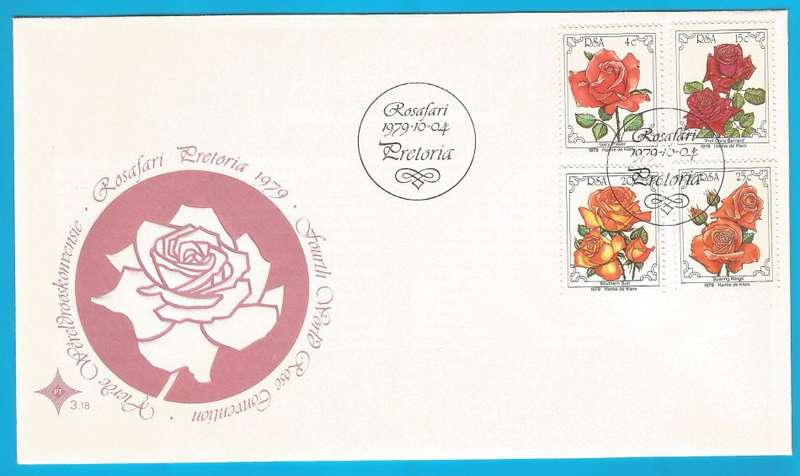 RSA-1979-FDC+Set MNH Stamps-Thematic-Flora-Flowers-Roses-Scenery