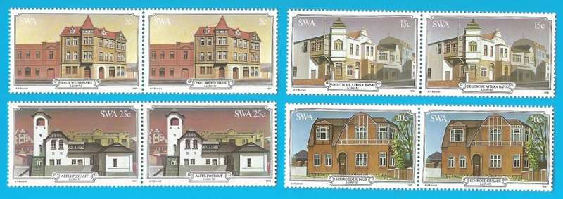 SWA-1981-Fhilatelic Form+FDC+Set MNH Stamps-Thematic-Architecture-Buildings
