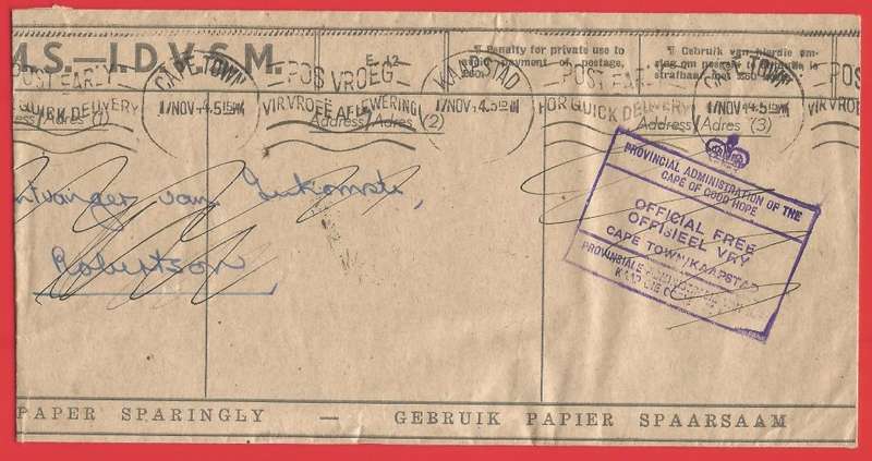 Union of South Africa-Envelope+Letter-1944-Magistrate Robertson-Cancel-Postmark