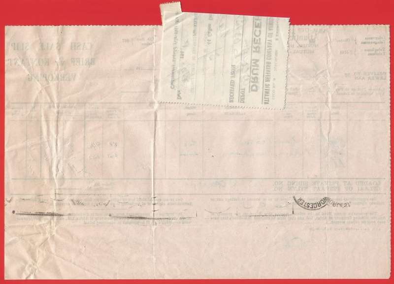 Union of SA-Atlantic Refining Company Of Africa Ltd(BP)-Cash Sale Slip+Drum Receipt-1945-Postmark