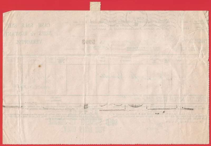 Union of SA-Atlantic Refining Company Of Africa Ltd(BP)-Cash Sale Slip-1946-Postmark