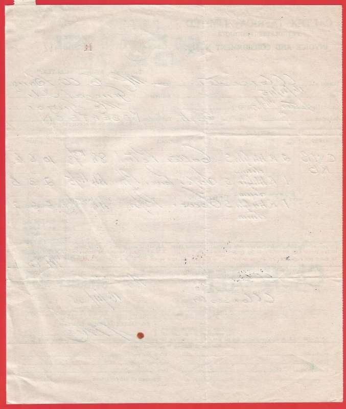 Union of SA-CALTEX AFRICA LIMITED-InvoiceandConsignment Note-1945-Postmark