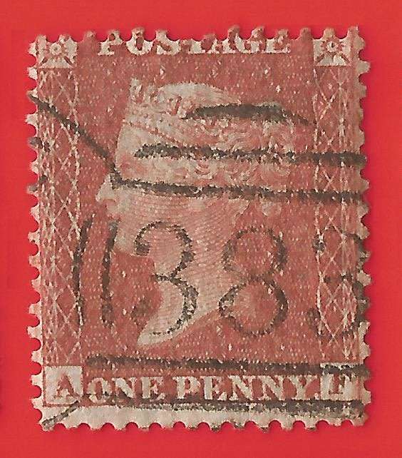England-Penny Red- SG24 Die 2 small crown Perf 14. Blued paper