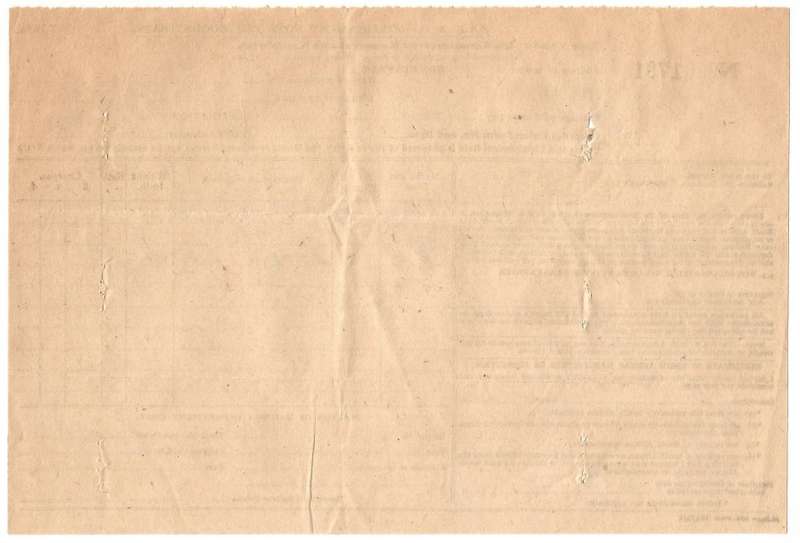 Union of SA-South African Railways and Harbours Consignment Note Per Goods Train-No 1791