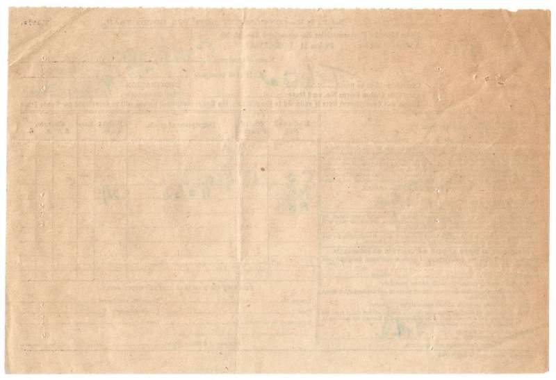 Union of SA-South African Railways and Harbours Consignment Note Per Goods Train-1945