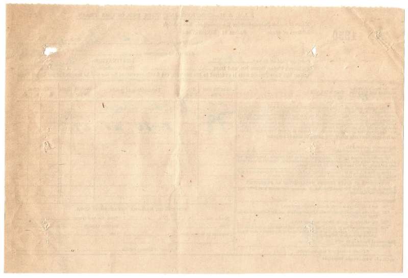 Union of SA-South African Railways and Harbours Consignment Note Per Goods Train-1945-No 1350