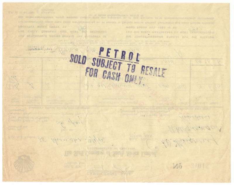 Union of SA-The Shell Company of South Africa Limited- Cash Receipt-1945-No 31015