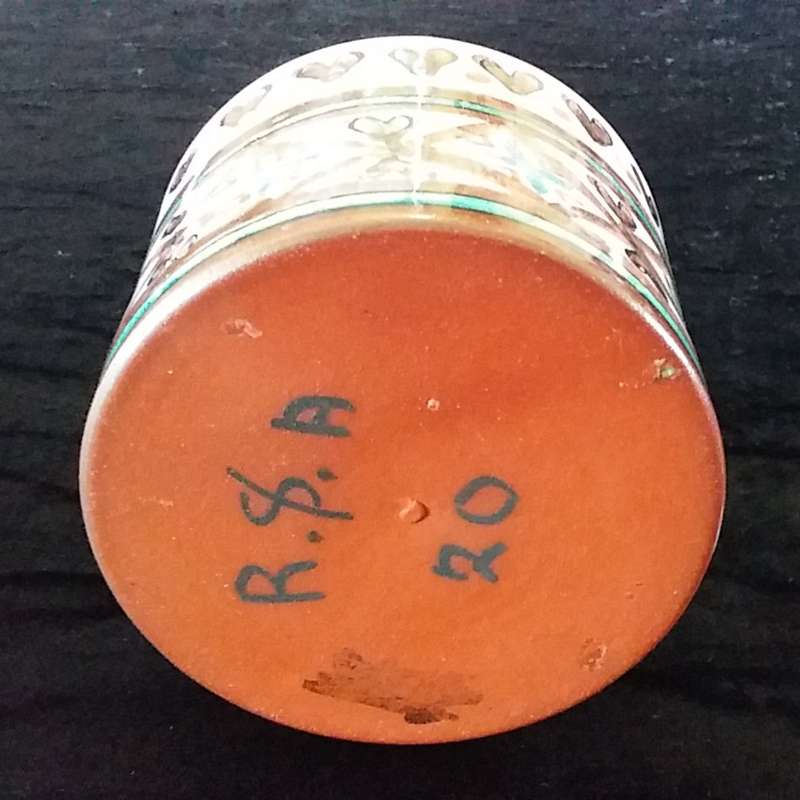 Brown- Pottery-Coffee Container. Cork lid