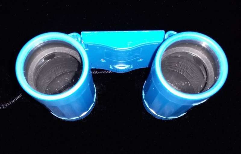 Kid`s 2.5 x 26 Toy Binocular-CAMMAN Binoculars-Blue + Neck Tie Strap