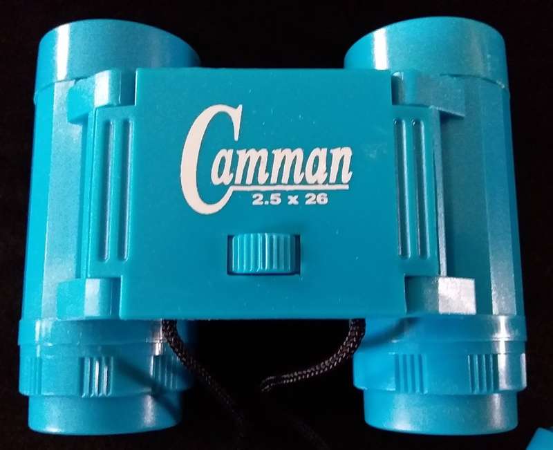 Kid`s 2.5 x 26 Toy Binocular-CAMMAN Binoculars-Blue + Neck Tie Strap