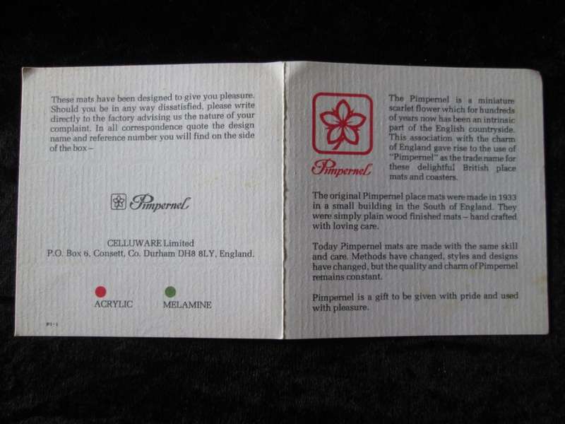 Pimpernel Acrylic Six Round Coasters-Miniature Scarlet Flower-Made in England-Number 1262