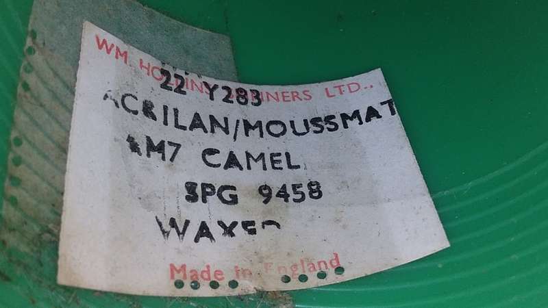 Acrilan-Moussmat-22-Y283-WM Hollins Spinners LTD-Camel-SPG9458-Made in England