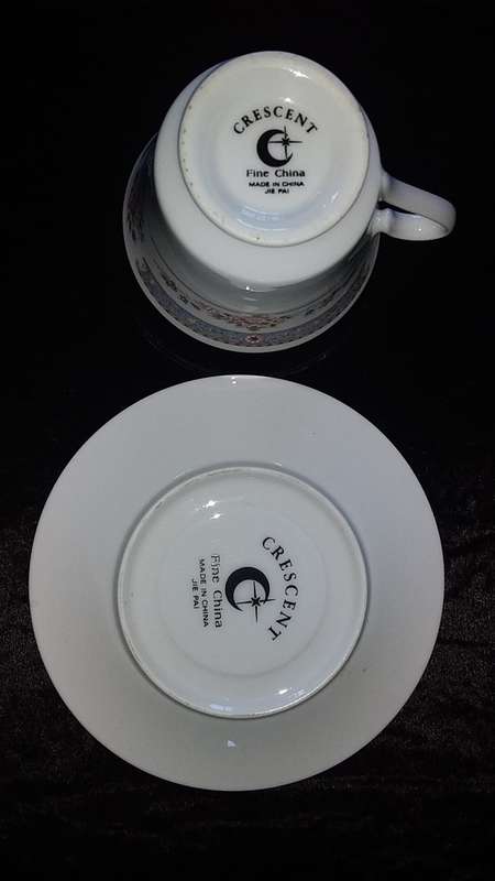 Cup and Saucer-Crescent-Fine China-Made in China-JIE PAI-Mix and Match