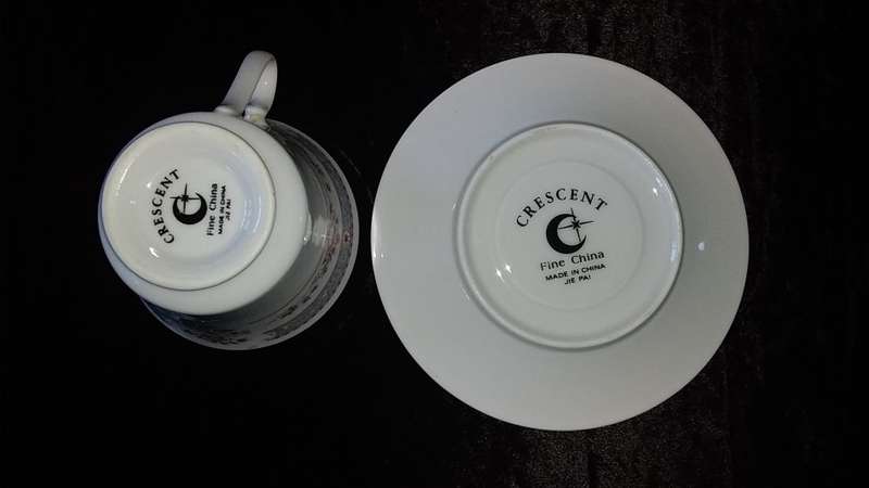 Cup and Saucer-Crescent-Fine China-Made in China-JIE PAI-Mix and Match