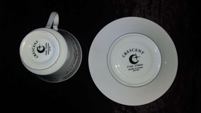 Cup and Saucer-Crescent-Fine China-Made in China-JIE PAI-Mix and Match
