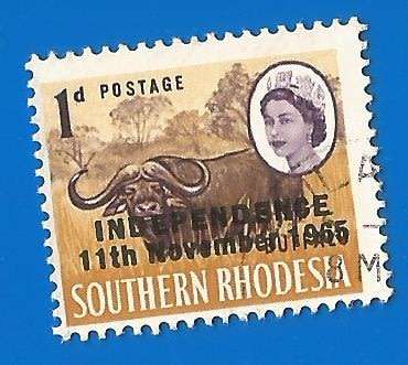 Southern Rhodesia-1d-Independence 11th November 1965-Cancel-Used-Thematic-Famous Person