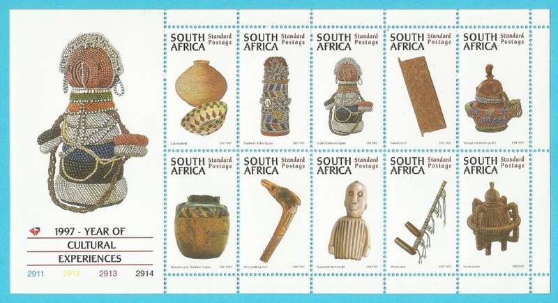 RSA- SACC1030 -MNH-1997-Sheet-Year of Cultural  Experiences-Thematic-Crafts-Culture-Art