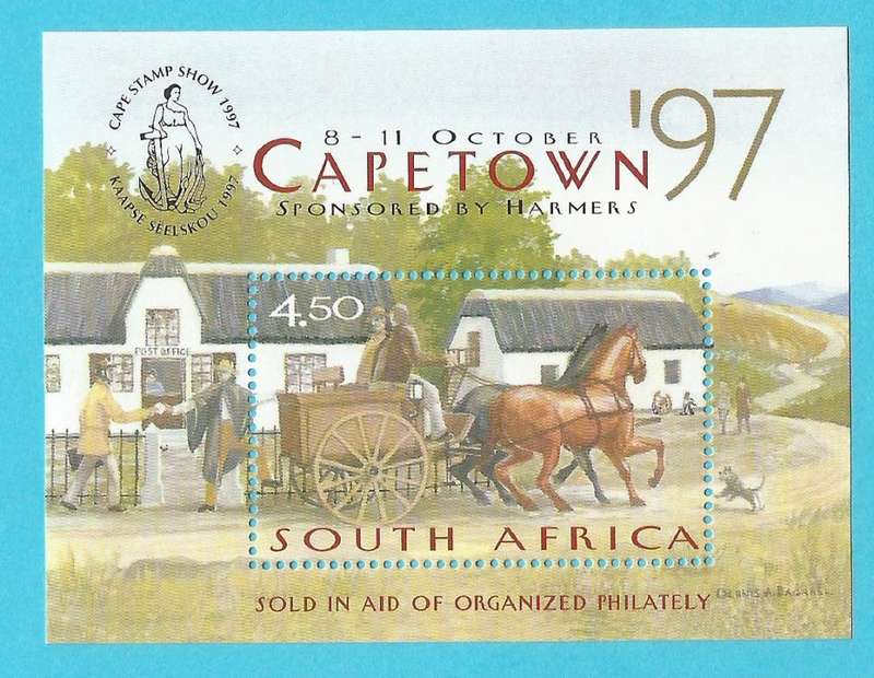 RSA- SACC1067 -MNH-1997-M/S-Cape Stamp Show--Thematic-Transport-Cart