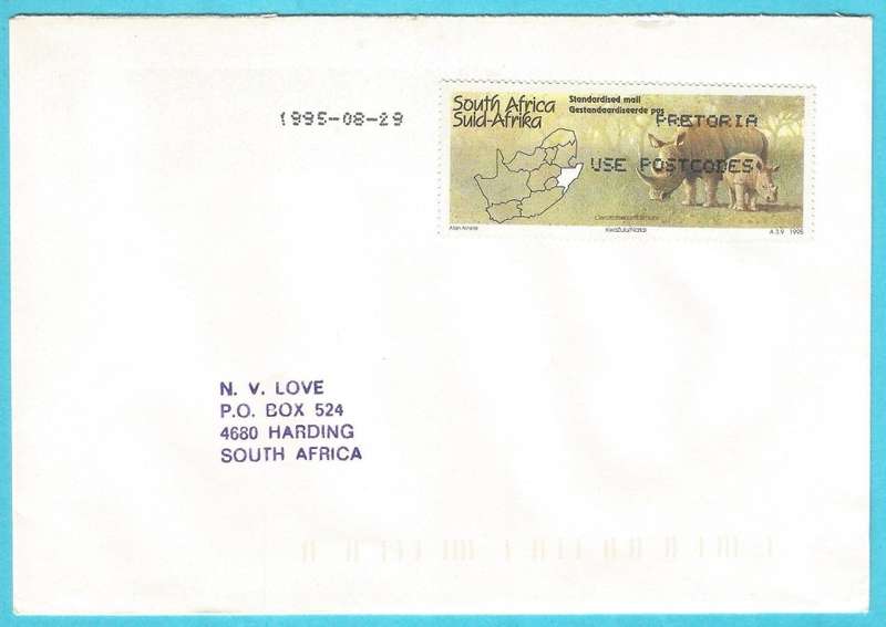 RSA-1995-Cover-FDC-Cancel-Pretoria-Thematic-Fauna-Wild Life