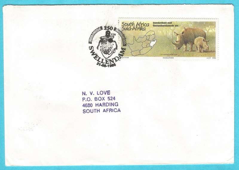 RSA-1995-Cover-FDC-Cancel-Swellendam-Thematic-Fauna-Wild Life