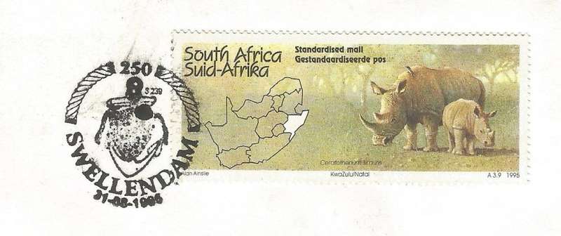 RSA-1995-Cover-FDC-Cancel-Swellendam-Thematic-Fauna-Wild Life