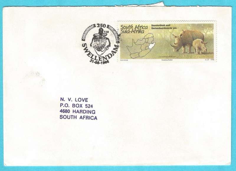 RSA-1995-Cover-FDC-Cancel-Swellendam-Thematic-Fauna-Wild Life