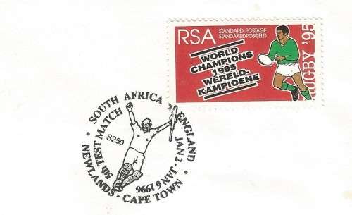 RSA-1996-Cover-FDC-Cancel-South Africa v England-5th Test Match-Cape Town-Thematic-Sport