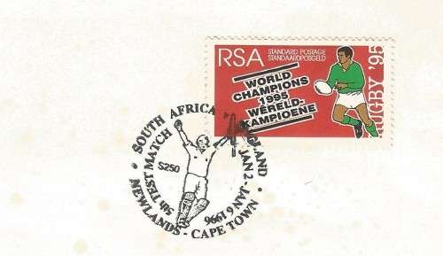 RSA-1996-Cover-FDC-Cancel-South Africa v England-5th Test Match-Cape Town-Thematic-Sport